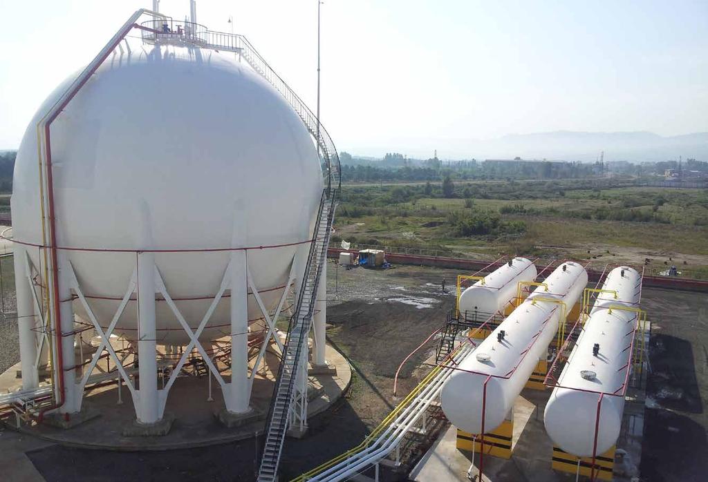 TİP LPG KÜRE TANK KAPASİTE ÇAP CCSPH1000LPG 1000 m³ 12,4 m TASARIM