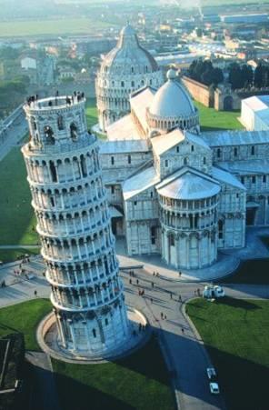 Pisa Kulesi 1173 yılında inşaat başladı 10 yılda 3. halkaya kadar gelindi 2.4 m genişlikte 2.