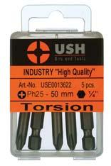 139023 150 140022 200 141022 250 Yıldız Baslı Bits Uçları (5 li Paket), USE 0012341 5 x Ph 1-25 mm Torsion USE 0012342 5 x Ph 2-25 mm Torsion 25 USE 0012343 5 x Ph