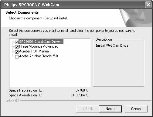 Windows CD-ROM unu elinizde bulundurun. SPC900NC Web Kamerası 'XP Tak ve Çalıştır' özelliğindedir.