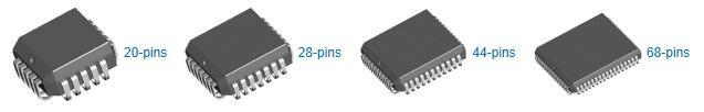 SOIC (Small Outline Integrated Circuit): Dikdörtgen kılıf yapısına sahiptir. Entegre bacakları iki yanında sıralanmıģ ve bacaklar martı kanadı Ģeklindir.