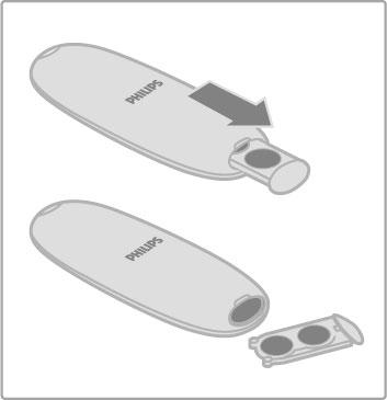 Piller Uzaktan kumandanın pillerini de!i"tirmek için uzaktan kumandanın alt kısmındaki küçük tablayı kaydırarak açın. 2 adet pul "eklinde pil kullanın (CR2032 tipi 3V).