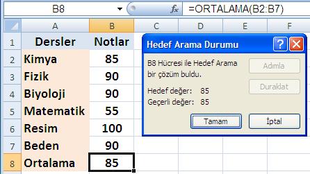 ortalamasını tutturabilmesi için bir dersten alması gereken