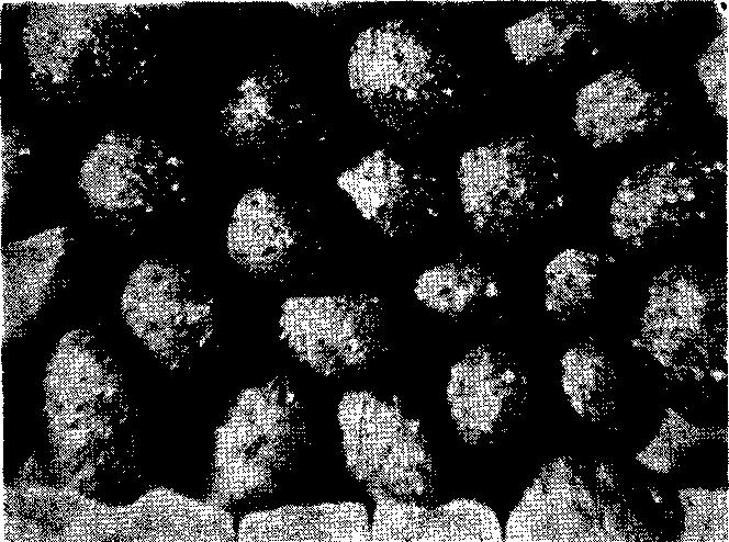 Şekil 16. Ham cevherin (kompozit 3) toplu konsantresine ters flotasyon uygulaması ile sağlanan selektif küresel aglomerasyon deney ürünü küresel Sb^S^ peletlerin mikroskop altında görünümü ( 1+0.
