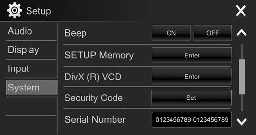 BAŞLANGIÇ AYARLARI 3 <Security Code Set> ekranını görüntüleyin. [ ]/[ ] tuşlarına basarak sayfada daha fazla öğe gösterilmesini sağlayabilirsiniz.