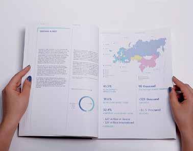 DenizBank raporlarında az görselli genel yapıda özellikle renk kullanımı, sayfa tasarımları ve genel istikrarlı bütünlük ön plana çıkıyor.
