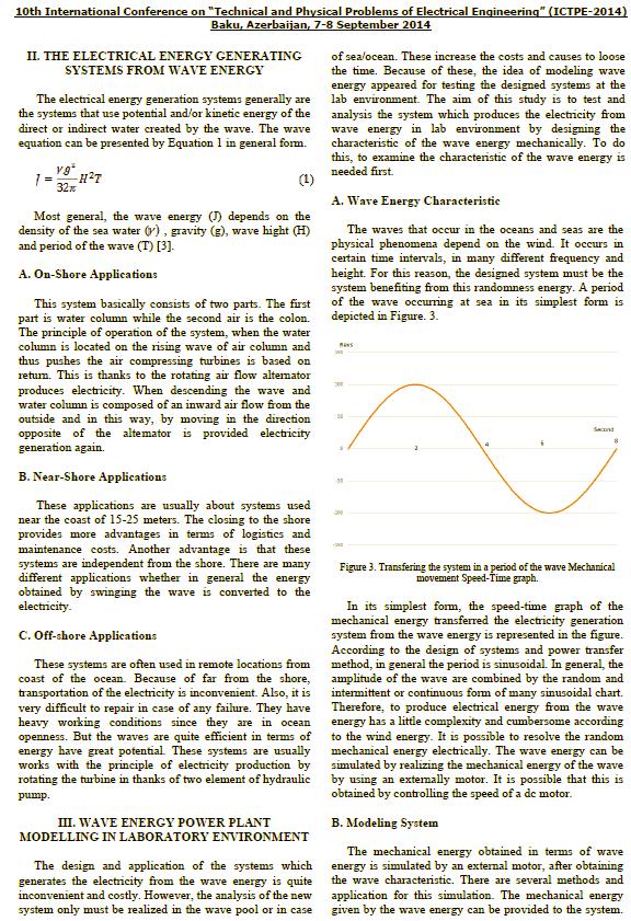 EK-2. (devam) Modeling Of Wave Energy
