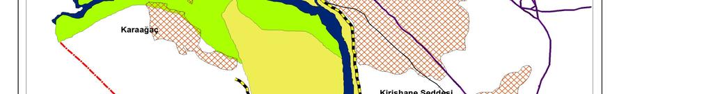 İkinci aşamada (sarı alan), Tunca çevresi ve Edirne güneyinde nehir sularının seddelere kadar dayanacağı belirtilmektedir.