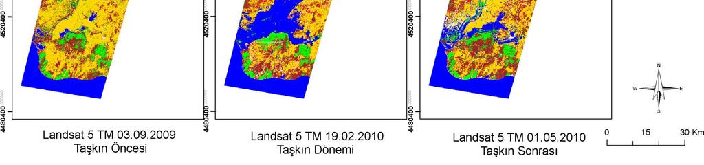 830 ha olarak bulunmuştur. Kontrollü sınıflandırma sonucunda ise bu miktar 18.100 hektardır.