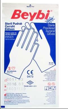 STERİL ELDİVENLERİ GRUBU STERILE GLOVES STERĠL CERRAHĠ LATEKS PUDRALI ELDĠVEN (PLATINUM) 400 Çift / Prs.