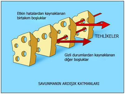 Şekil 7: Tekrar Renkleri Olabildiğince Hızlı Yerleştirin (29) 4.1.4.2. İsviçre peyniri modeli Reason "İsviçre Peyniri Modeli" olarak adlandırılan sistem hatasını sundu.