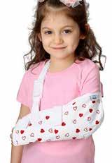 holds and stabilizes the arm in desire position to immobilize arm and shoulder and to achieve better blood flow and does not press the shoulder with his weight. Designed especially for child anatomy.