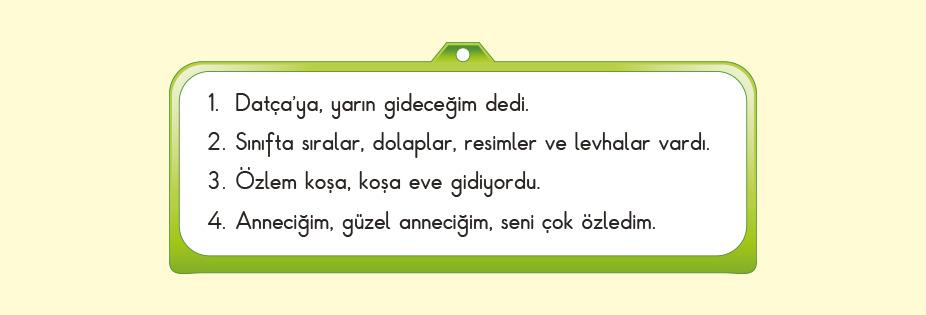 NOKTLM İŞRETLERİ (İMLERİ) 1) Okuduğunuz fıkrada numaralı yerlere sırasıyla hangi noktalama işaretleri konulmalıdır?