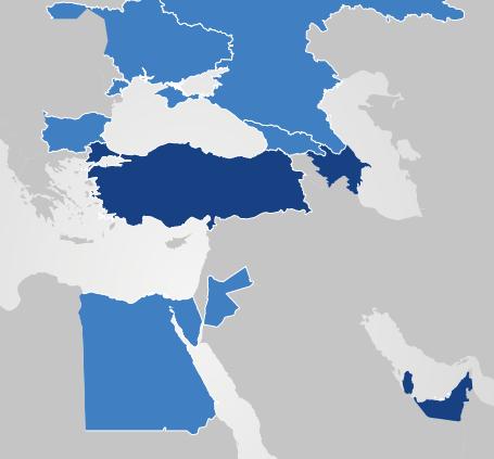 Operasyon Haritası Devam Eden Projeler Türkiye, Azerbaycan, Katar, Birleşik Arap Emirlikleri