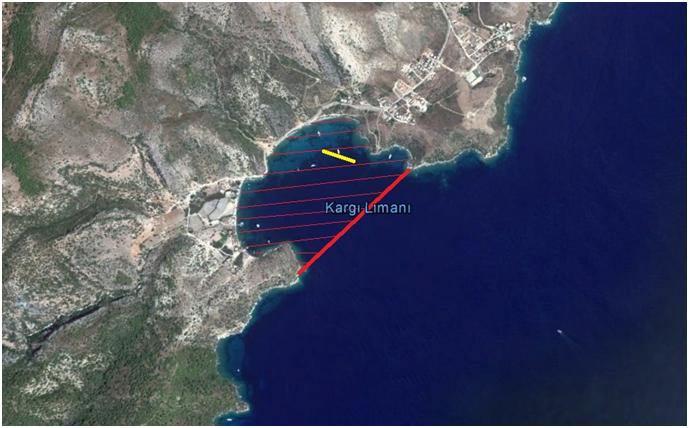 3.1.1. Alan-1 (A-1) Datça Yarımadası nın en batısında bulunan balıkçılığa kapalı saha bölgesidir (Şekil 3.3.). Yaklaşık 800m x 600m büyüklüğünde bir yüzey alanına sahiptir.