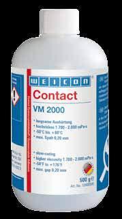 boşluk doldurma 0,1 mm 0,15 mm 0,2 mm Alüminyum üzerine ilk yapışma 50-70 sn. 50-70 sn. 70-90 sn. Nora test kauçuğunda ilk yapışma 10-60 sn.