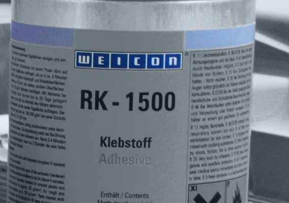 Yapısal Akrilik Yapıştırıcılar RK-1300 RK-1500 Yüzey ön işlemi Mükemmel yapışmayı sağlamak için yüzeyler temiz ve kuru bir şekilde (WEICON Yüzey- Temizleyici kullanarak temizleyerek ve yağlarından