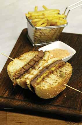 mini hamburger bread, ketchup sauce, French fries DOMATES SOSLU SPAGHETTI TOMATO SAUCED