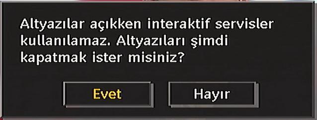 Dil ayarlarında bulunan altyazı öğesini işaretleyiniz ve altyazıyı istenen dilde ayarlayabilmek için veya tuşunu kullanınız.