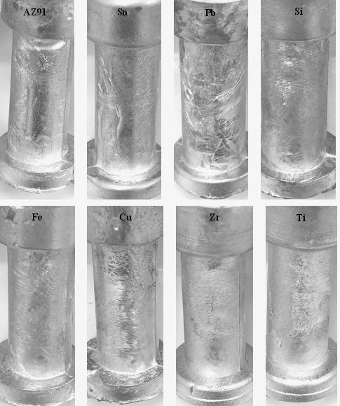 83 AZ91 Sn Pb Si 1 cm Fe Cu Zr Ti 1 cm Resim 5.13.