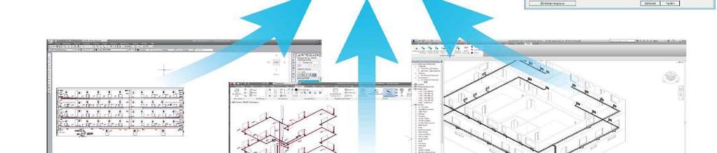 ara yüzü olmadan yada dışarı aktarım yapmanıza gerek kalmadan, doğrudan her üç CAD-Platformunda