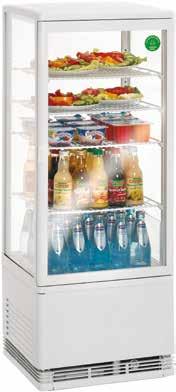 HOT - COLD & NEUTRAL DISPLAY UNITS RT58 (RT58L) 428x386x810 58 32 0,19 164 220 V, 50Hz 649 COLD DISPLAY Temperature range: +2 / +12 C Internal lighting Stable feet Adjustable temp controller Durable