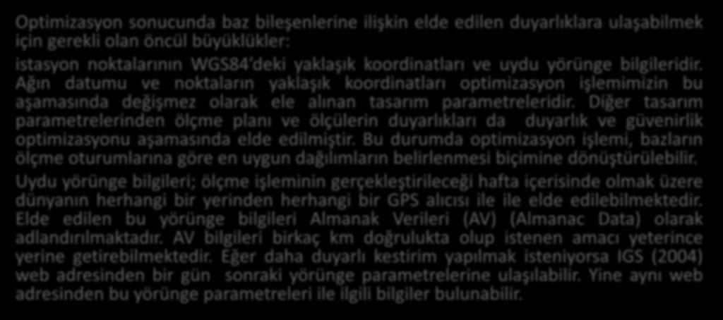 GNSS AĞLARINDA OPTİMİZASYON 3.