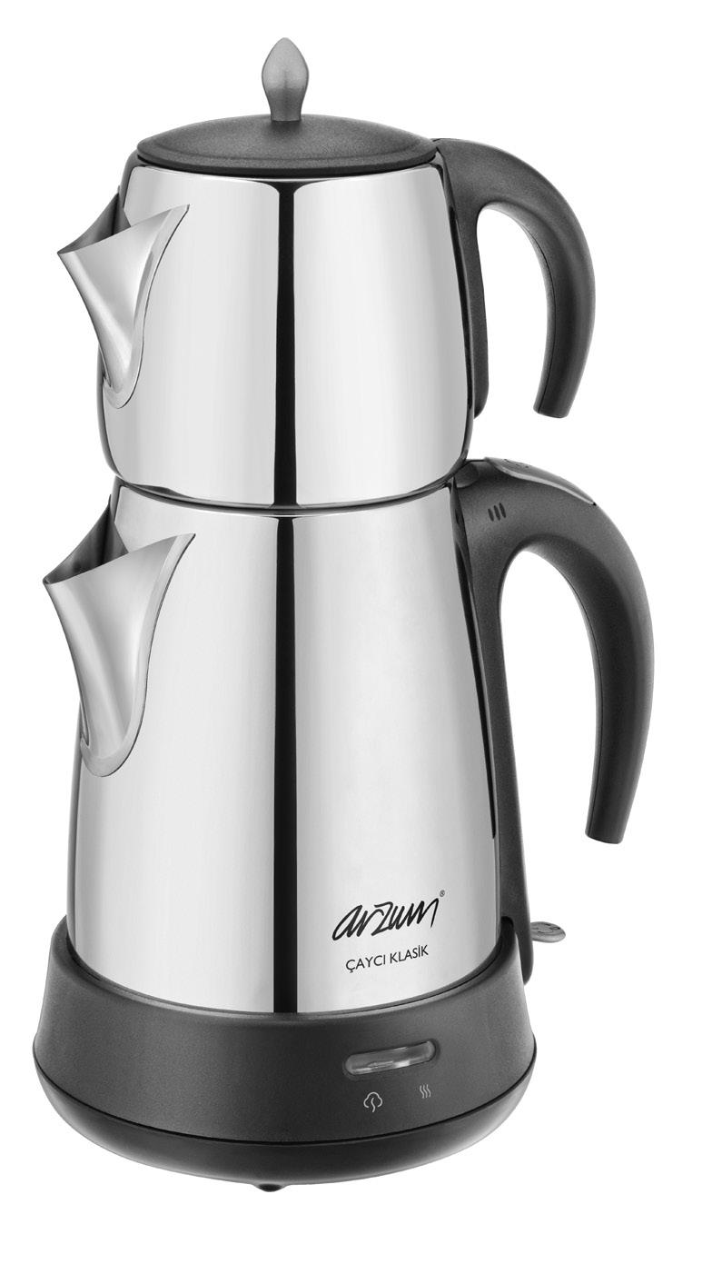 EN 2 10 ÇAYCI KLASIK AR 3004 TEA MAKER 1- Stainless steel teapot with 0,7liter capacity 2- Teapot lid 3- Stainless