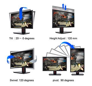 Blue Light Filter Teknolojisi ile Daha Rahat Kullanım Rahat ve Etkin Kullanım için Ergonomik Tasarım Uzun süre monitör kullanımları gözlerde yorgunluğa VG2401 monitör, en üst düzeyde rahatlık ve