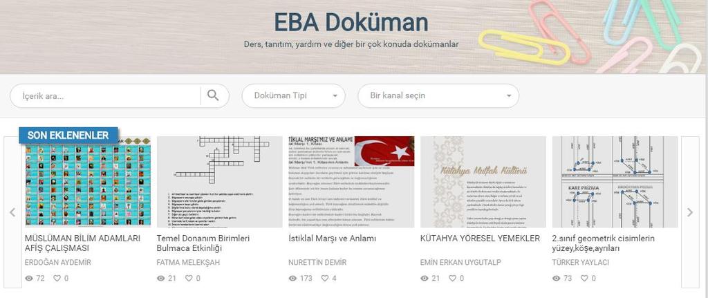 EBA Doküman ile ders sunumları, kavram haritaları, ders notları, etkinlikler gibi bir çok materyale ulaşabilirsiniz.