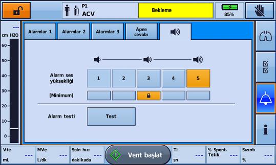 Alarmlar Alarm sesi çıkarıcılar ve göstergelerini test etmek. Alarmın amaçlandığı şekilde çalacağını doğrulamak için alarmı düzenli olarak test edin. Astral cihazı iki alarm ses çıkarıcısı içerir.