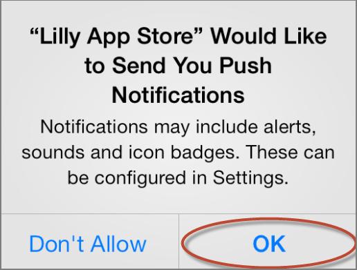 Bu uygulamanın size anında ilet bildirimleri göndermesini isteyip istemediğiniz sorulacaktır, OK (Tamam) düğmesine dokunun.