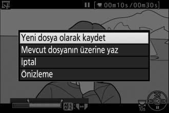 8 Kopyayı kaydedin. Kopyayı yeni bir dosyaya kaydetmek için Yeni dosya olarak kaydet seçeneğini vurgulayın ve J düğmesine basın.