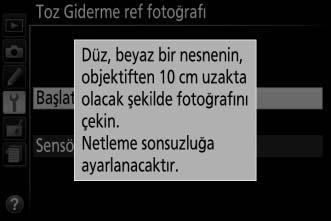 Otomatik bilgi ekranı G düğmesi B ayarlar menüsü Açık seçilirse, bilgi ekranı deklanşöre yarım basıldığında görüntülenecektir. Kapalı seçilirse, bilgi ekranı R düğmesine basılarak görüntülenebilir.