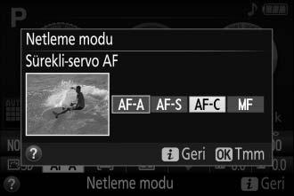 Netleme (Vizör Çekimi) Bu bölüm fotoğraflar vizörde çerçevelendirildiğinde kullanılabilen netleme seçeneklerini tarif eder. Netleme otomatik olarak ya da manuel olarak ayarlanabilir (bkz.