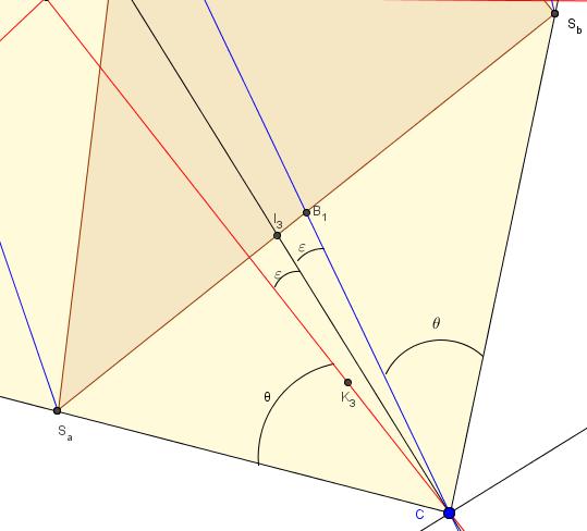 Şekil 5 Önerme 3.1 e göre BA 1, AC 1 ve CB 1 doğruları noktadaş olduğundan dir.