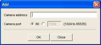 Eklenecek kamera için IP adresi ve port numarasını yazın ve OK yi tıklayın.