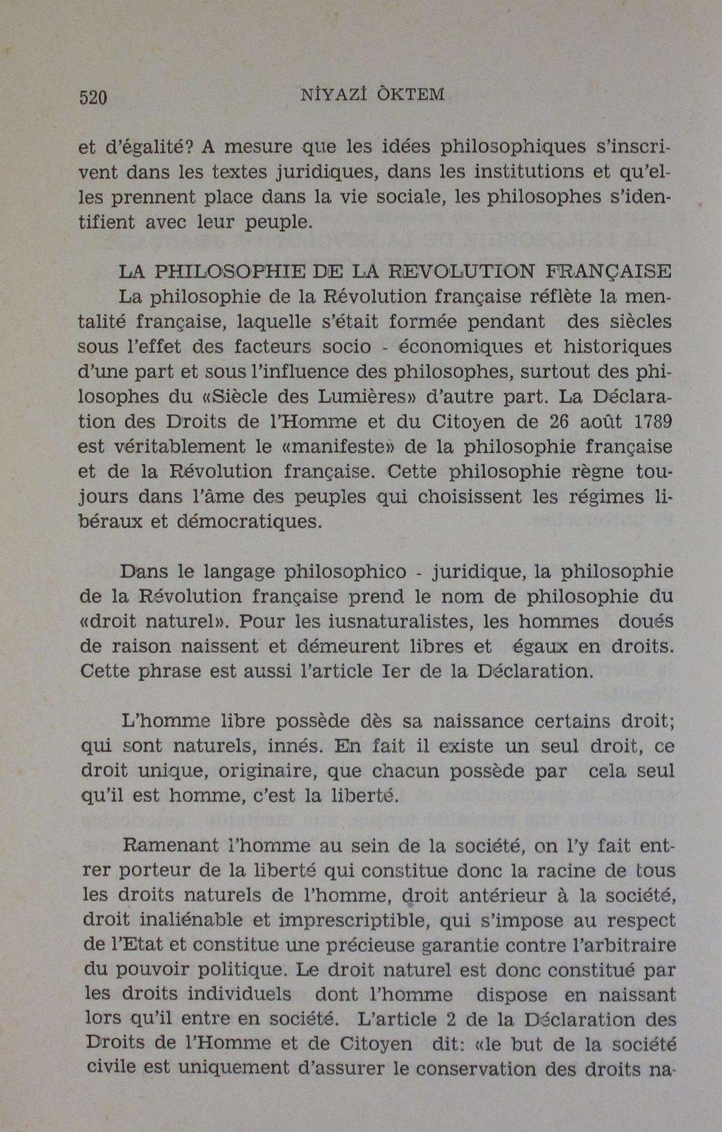 520 NIYAZI ÔKTEM et d'égalité?