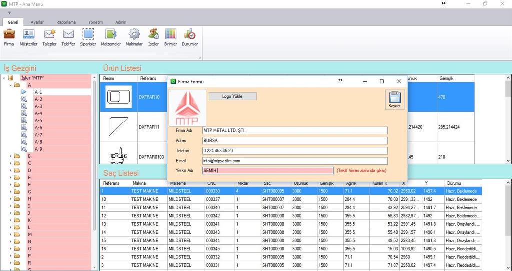 Firma Ve Müşteri Bilgilerini Güncelleme Firma bilgilerinize MTP Ana Menüde Firma butonundan ulaşabilirsiniz. Bu sayfada firma bilgilerinizi güncelleme yapabilirsiniz.