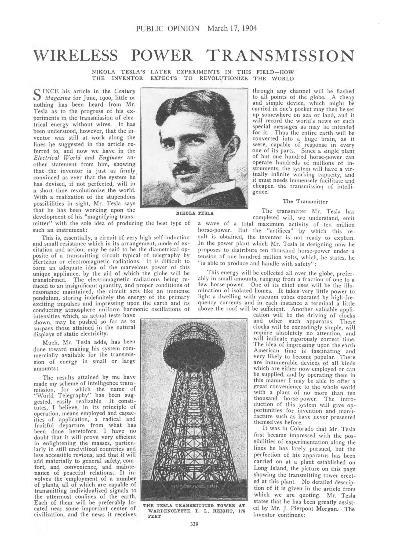 olarak aktarımı ilk kez Nikola Tesla