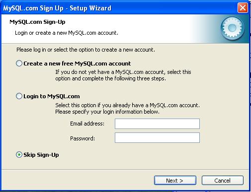 MySQL Kurulumu (Windows) KAYIT veya Skip