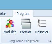 4.2. Uygulama Bileşenleri Program modüllerinin yapılandırılması için kullanılan bölümdür. Şekil 4.2 4.3.