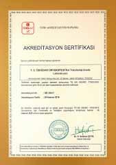 kısa sürede uluslararası geçerliliği olan ISO 17025 belgesi alarak Türkiye de bir ilk olmuştur.