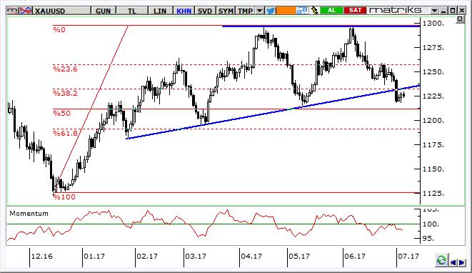 Altın Teknik Analizi Ons altın fiyatlarında sene başından bu yana devam eden trendin desteği kırıldıktan sonra 1220 $/ons üzerinde tutunma çabası izliyoruz.