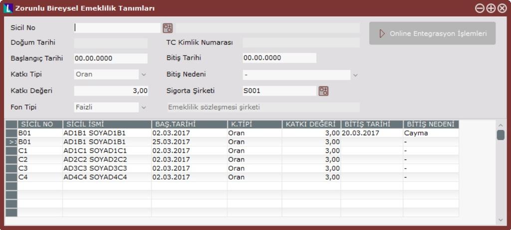 Açılan ekranda Dönem, Dosya Adı, Dosya Tipi, Katkı Tipi, Firma Bilgisi, Durum gibi üst bölümde bulunan filtreler kullanılarak Sorgula