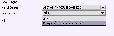 girilmelidir. Dönem Tipi, Yıllık seçilmesi halinde beyannamenin ait olduğu yıl bu alana Mükellefin bölümünde Vergi Kimlik Numarası (T.C. Kimlik No.