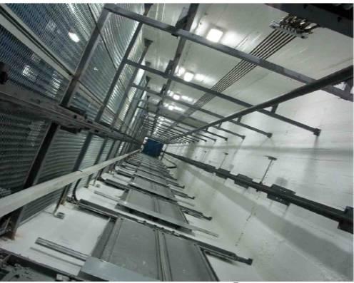 KUYU AYIRICI BÖLME Asansör kabin tavanı kenarını bitişik asansörün hareketli kısmına (kabin karşı ağırlık) olan yatay uzaklığı 0,5 mt.
