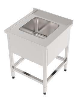 >> EVYELER EVYELİ TEZGAHLAR SINKS & WORKING BENCHS WITH SINKS Malzeme 304 kalite 18/8 CrNi paslanmaz çelik sac Standart üretim evyeyi gizleyecek şekilde ön perdeli olup uygulama yerine ve müşteri