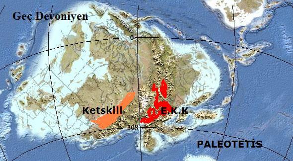 Akadiyen dağlarının aşınmasıyla meydana gelen molas, Ketskill formasyonu (New York taki Catskill), Geç Devoniyen yaşlı