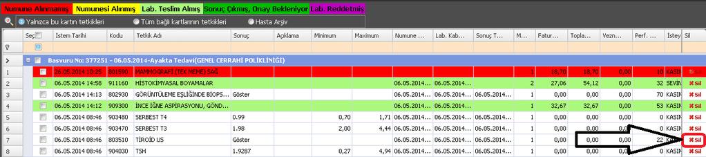 ekranından Sil butonuna tıklanarak silme işlemi gerçekleşir.